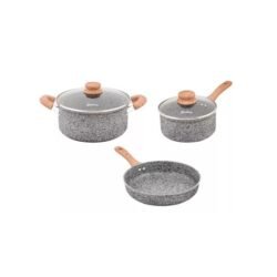 Batería de cocina aluminio forjado granito 5 piezas