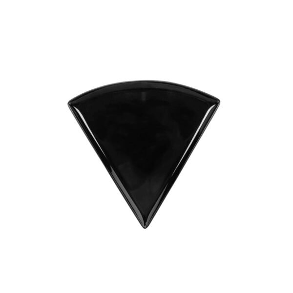 plato triangular de plástico negro para porciones de pizza