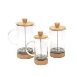 Cefeteras de vidrio con base de corcho vidrio templado. Cafetera de 600ml 1000ml