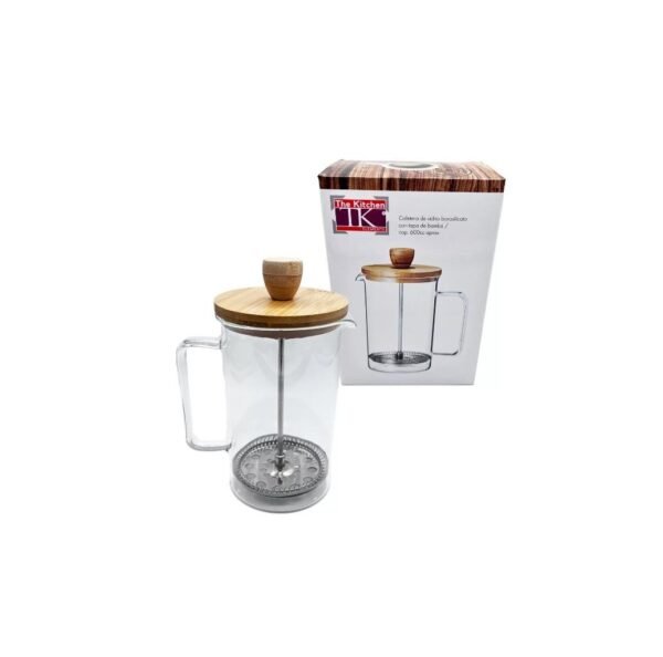 Cafetera de vidrio borosilicato + bamboo 600cc