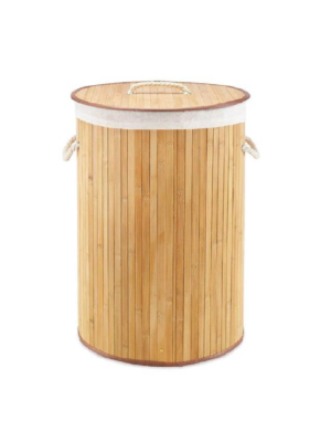 canasta para la ropa laundry de bambú y madera