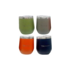 Vaso doble pared con virola de acero de colores 380cc