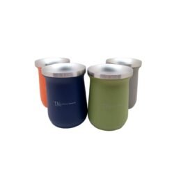 Mate doble pared con virola de acero de colores 300cc