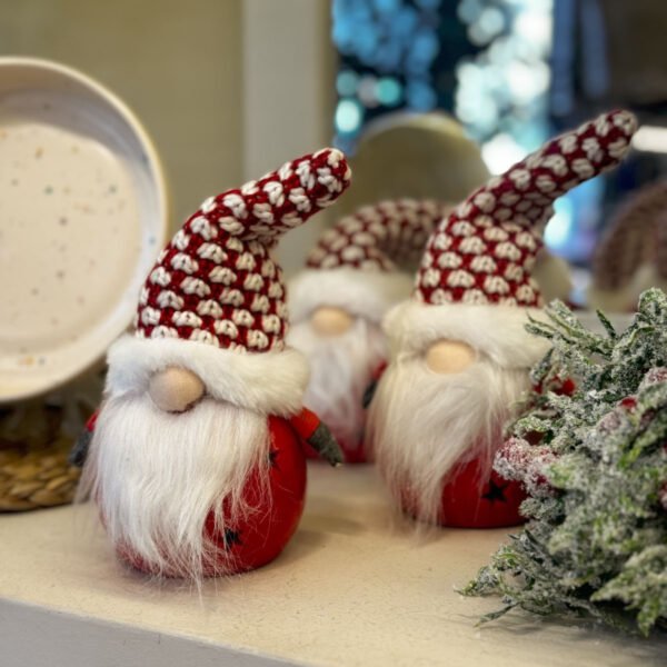 Muñeco gnomo de navidad de cerámica con luz 24cm
