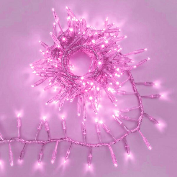 Luces led x50 en cable transparente - rosa