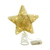 Puntal Estrella con cuentas doradas y luz 25cm