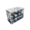 Set de 24 bolas de navidad de plástico metalizado en caja
