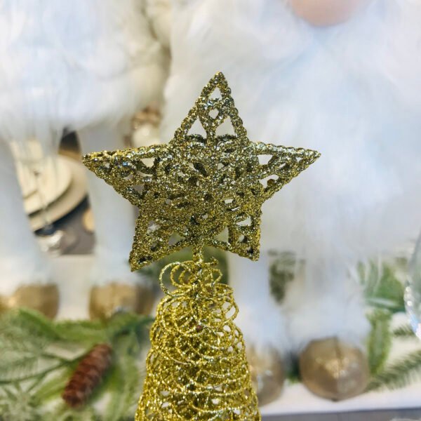 Pinito navideño de alambre con estrella de 7x18cm varios colores
