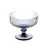 Copa de postre de vidrio rayado color 310ml