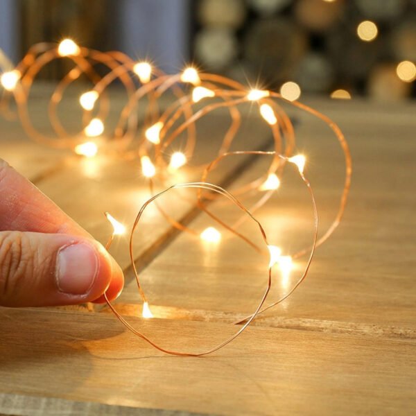 Luz de alambre a pilas x30 led blancas cálidas 3mts
