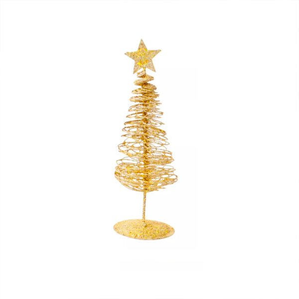 Pinito navideño de alambre con estrella de 7x18cm varios colores