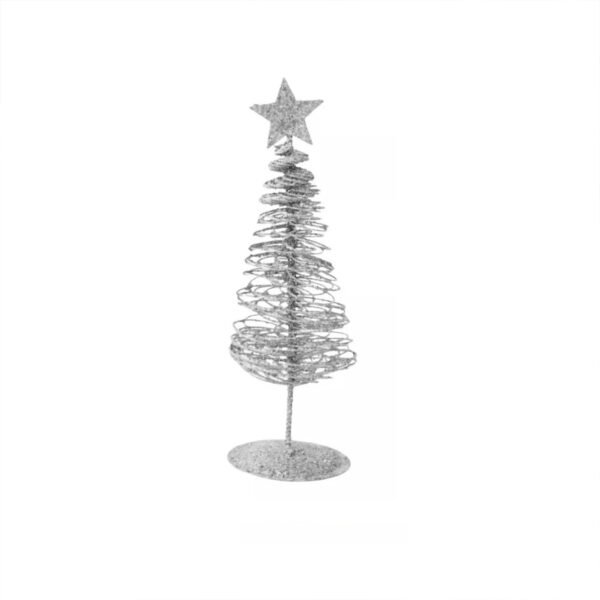 Pinito navideño de alambre con estrella de 7x18cm varios colores