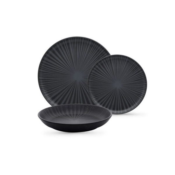 Plato playo de postre negro Onix de 20cm Oxford