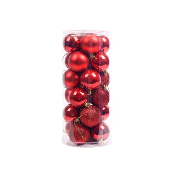 Set de 24 bolas navideñas de 8cm en tubo gigante