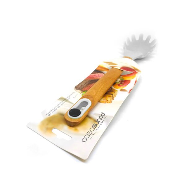 Cucharón de fideos de silicona con mango de madera 35cm