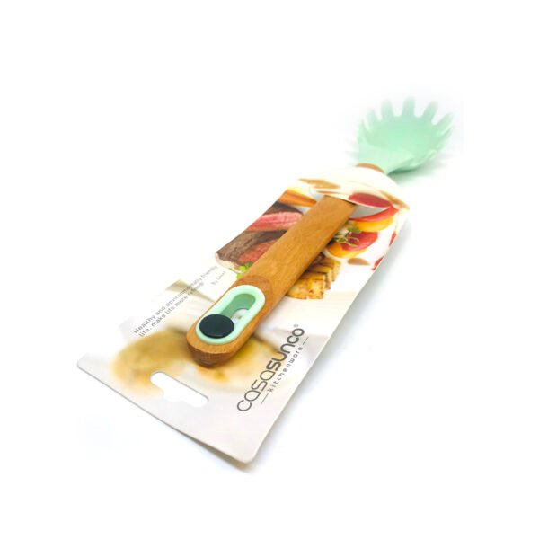 Cucharón de fideos de silicona con mango de madera 35cm