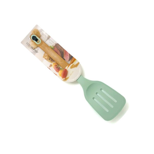Espátula acanalada de silicona con mango de madera 36cm
