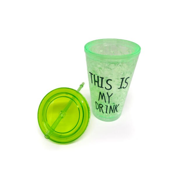 Vaso de plástico doble pared con gel refrigerante 450ml