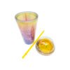 Vaso con tapa y sorbete de plástico doble capa 450ml