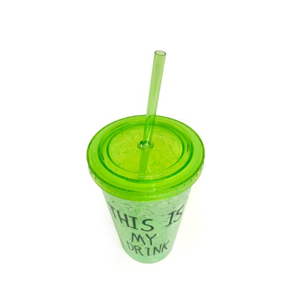 Vaso de plástico doble pared con gel refrigerante 450ml