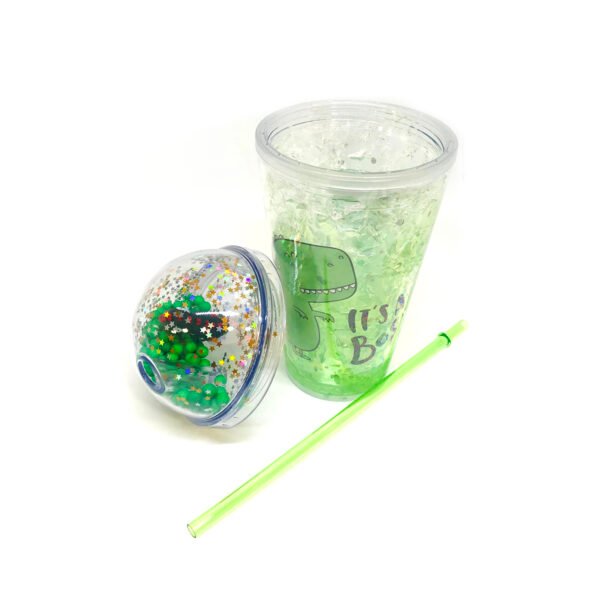 Vaso de plástico Dinos con gel refrigerante 450ml