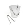 Hielera de vidrio elegante con pinza de acero inoxidable