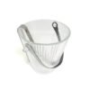 Hielera de vidrio elegante con pinza de acero inoxidable