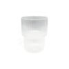 Vaso vidrio bajo rayado mediano con base pequeña