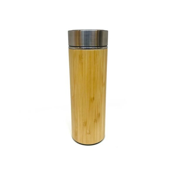 Botella térmica con sensor de temperatura de madera y acero 450ml