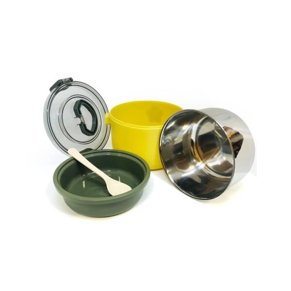 Lunchera vianda de plastico con recipiente de acero desmontable
