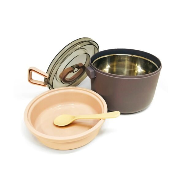 Lunchera vianda de plastico con recipiente de acero desmontable