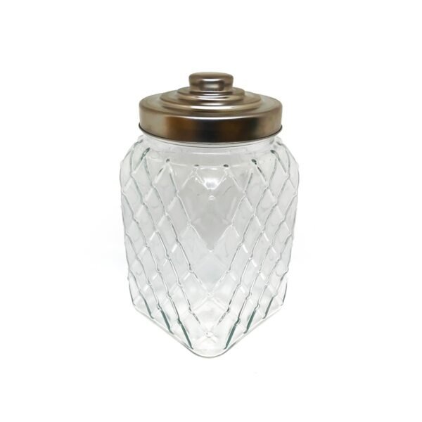 Frasco vidrio hermetico labrado con tapa de acero 3l