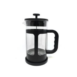 Cafetera prensa francesa negra 1 litro con fondo blanco