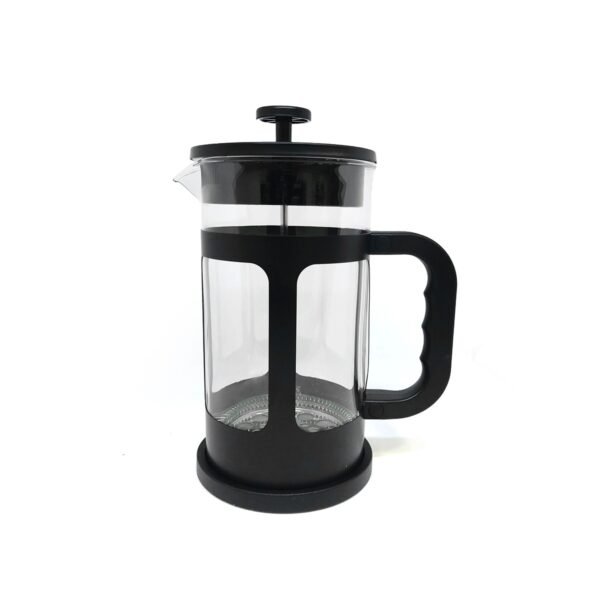 Cafetera prensa francesa negra 1 litro con fondo blanco