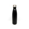 Botella acero negra 500ml con fondo blanco