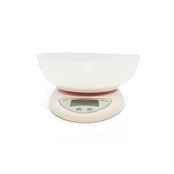 Balanza digital de cocina con bowl 1g a 5kg color blanco