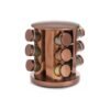 Especiero giratorio redondo acero x12 frascos vidrio color bronce