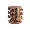 Especiero giratorio redondo acero x12 frascos vidrio color bronce