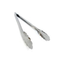 pinza cocina acero inoxidable con fondo blanco