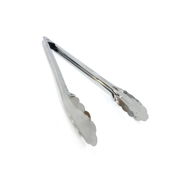 pinza cocina acero inoxidable con fondo blanco