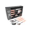 Set x24 cubiertos de acero mango perlas colores