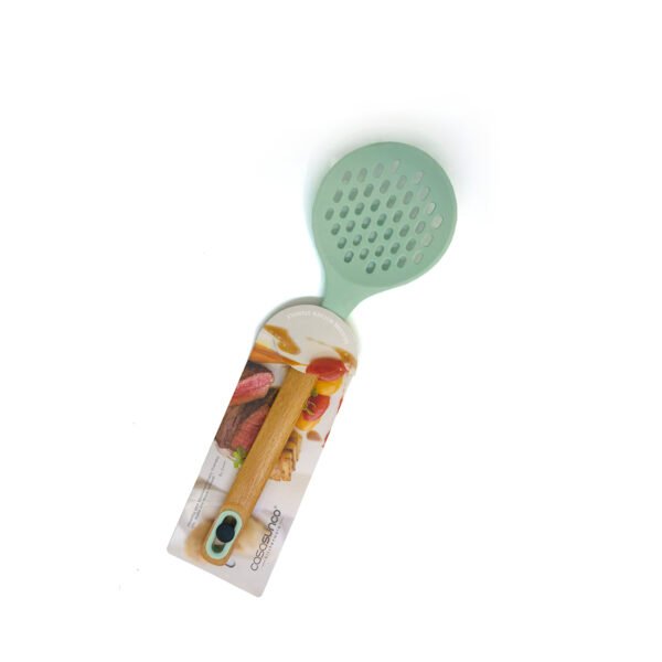 Espumadera de silicona con mango de madera 33.5cm