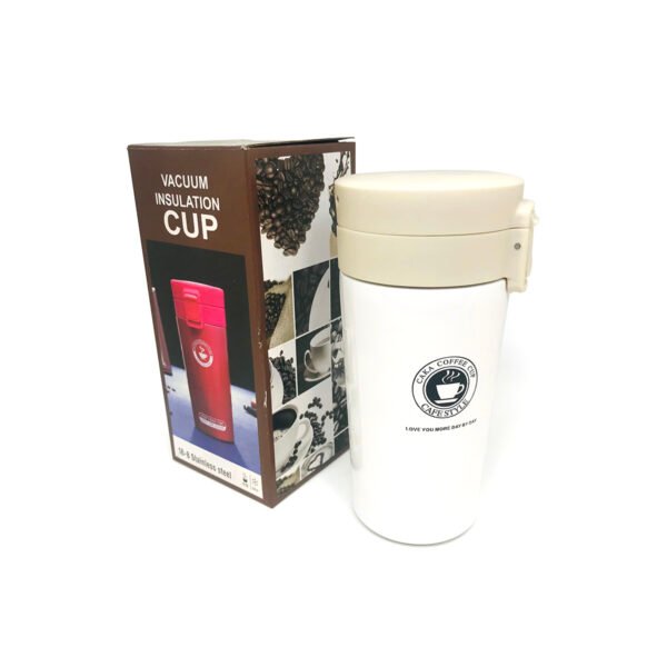 Vaso térmico de acero inoxidable con filtro y botón push 380ml