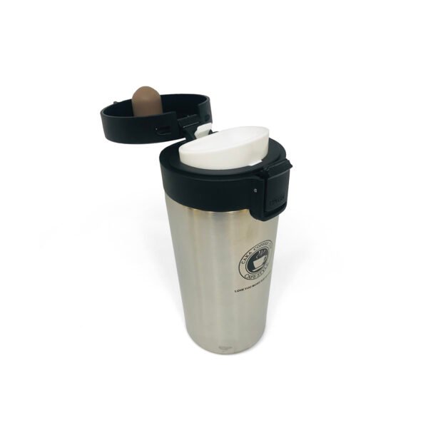 Vaso térmico de acero inoxidable con filtro y botón push 380ml