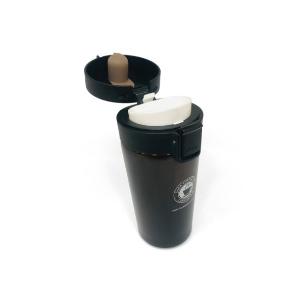 Vaso térmico de acero inoxidable con filtro y botón push 380ml
