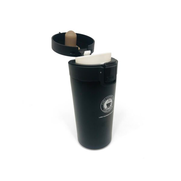 Vaso térmico de acero inoxidable con filtro y botón push 380ml