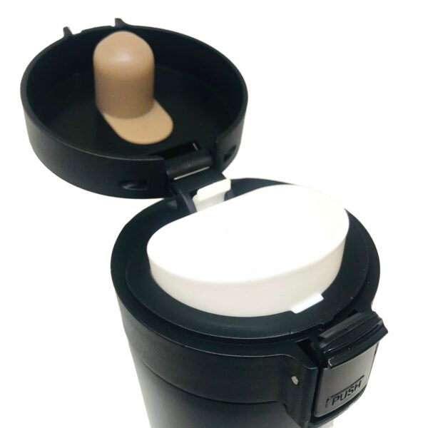 Vaso térmico de acero inoxidable con filtro y botón push 380ml