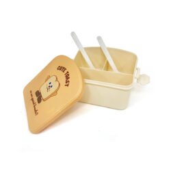 Vianda lunchera plástica con cubiertos desayuno