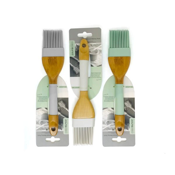 Pincel cocina de silicona con mango de madera