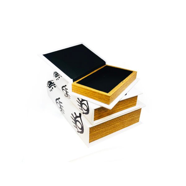 Set x3 cajas libros decorativos modelo Marakesh